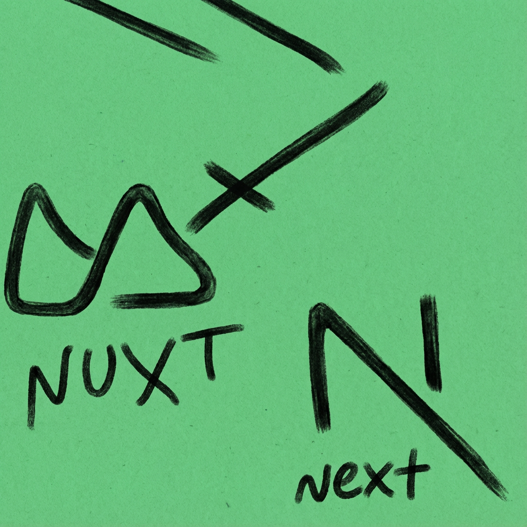 AI image generated of An abstract doodle on a green background featuring jagged, mountain-like shapes and scattered black letters.