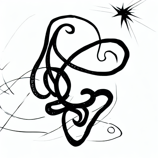 AI image generated of A black drawing of a spiral.