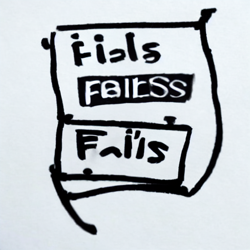 AI image generated of A drawing of a piece of paper with the word "Fails" written on it.