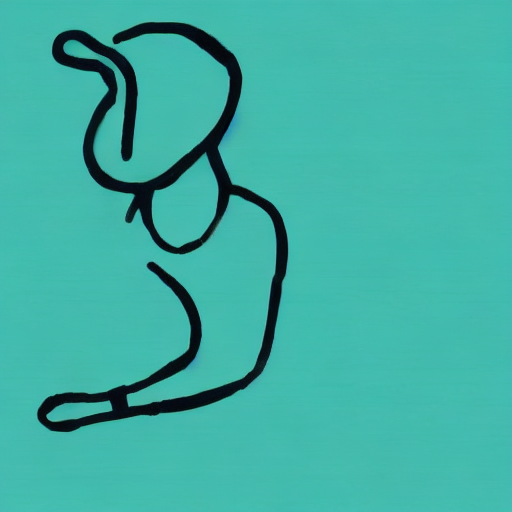 AI image generated of A black drawing of a person holding a banana.