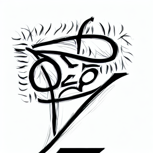 AI image generated of A drawing of a letter Z in black.