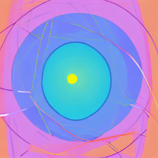 AI image generated of A purple and blue circle with a yellow dot in the center.