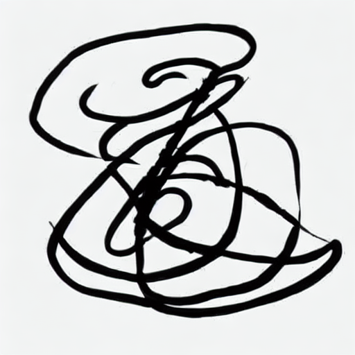 AI image generated of A black and white drawing of a spiral.