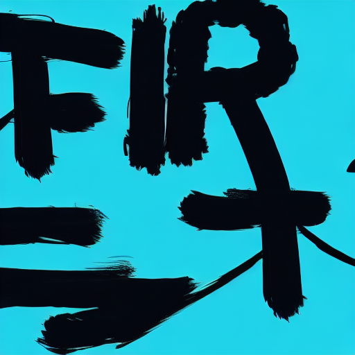 AI image generated of A black and white drawing of the word first.