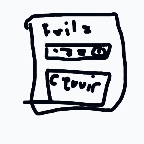A drawing of a piece of paper with the word "Fails" written on it.