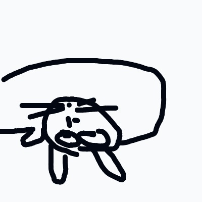 A black and white drawing of a cat with a mouth open.